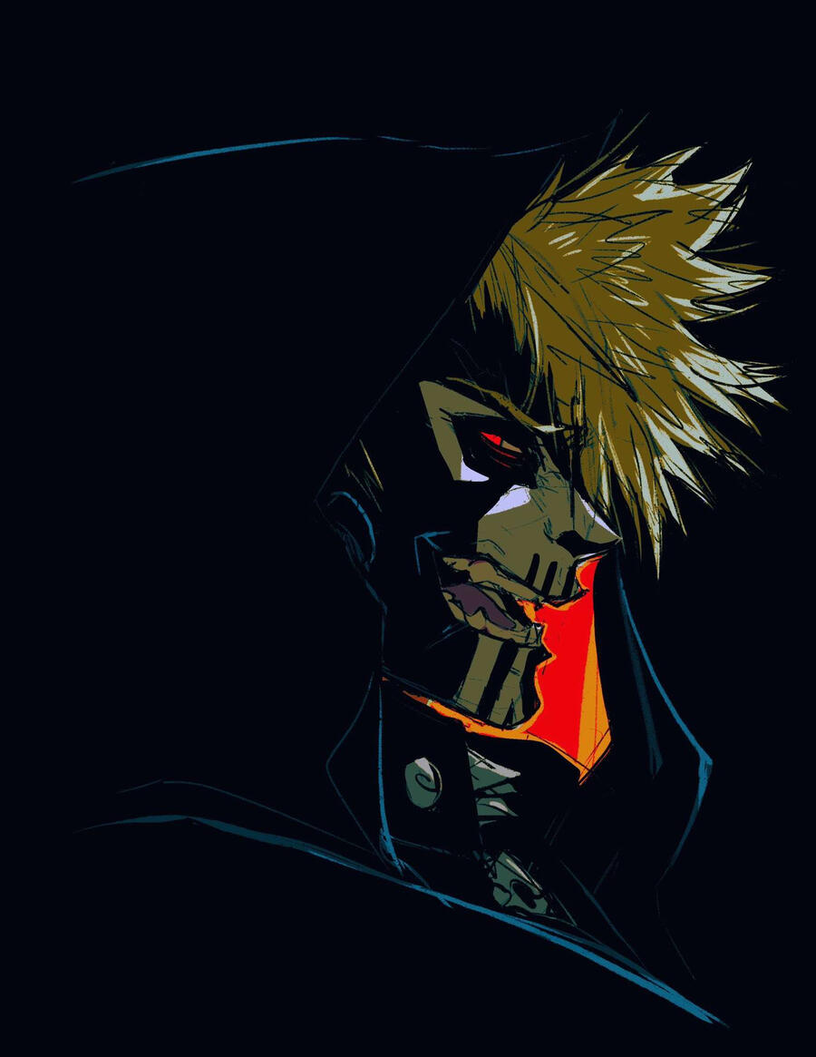 Villain Bakugou with skull makeup